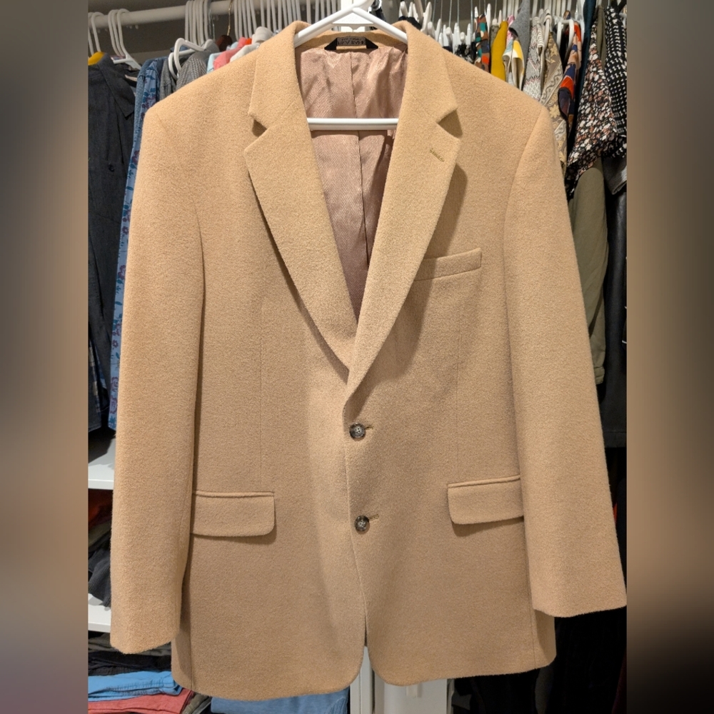 Men's Camel Hair Jos A Banks Sports Blazer 44R Executive Collection Gordon